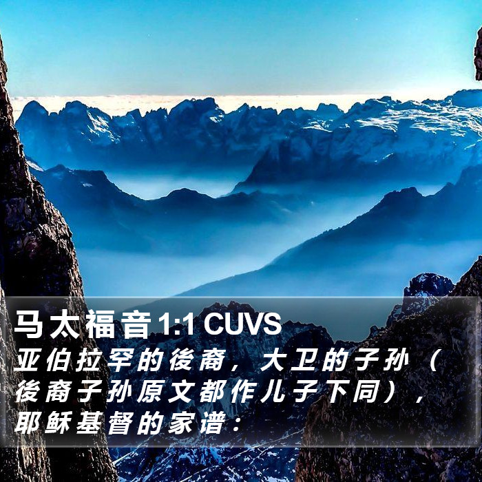 马 太 福 音 1:1 CUVS Bible Study