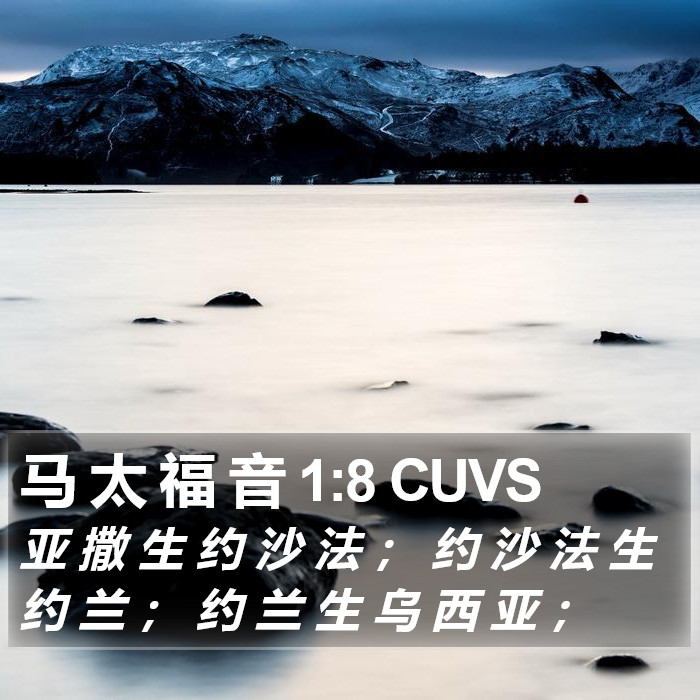 马 太 福 音 1:8 CUVS Bible Study