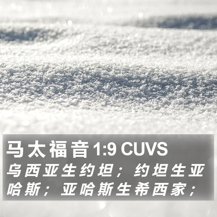 马 太 福 音 1:9 CUVS Bible Study