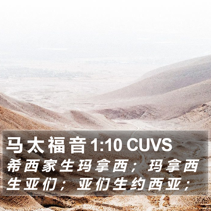 马 太 福 音 1:10 CUVS Bible Study