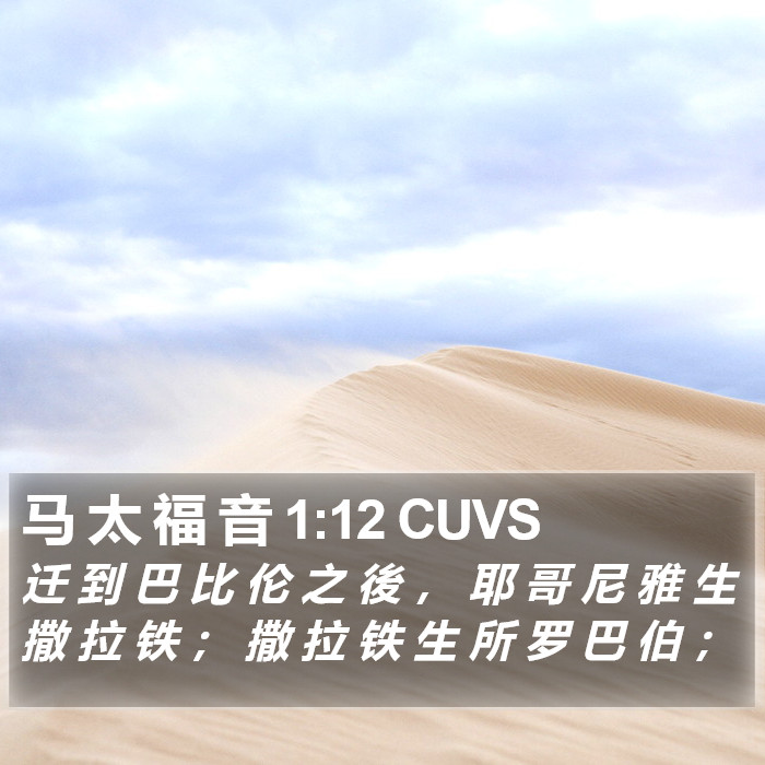 马 太 福 音 1:12 CUVS Bible Study