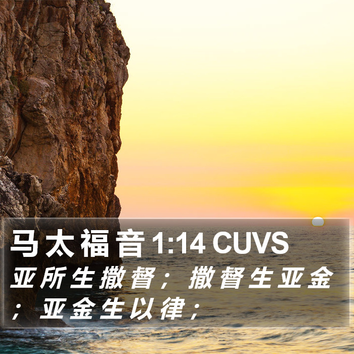 马 太 福 音 1:14 CUVS Bible Study