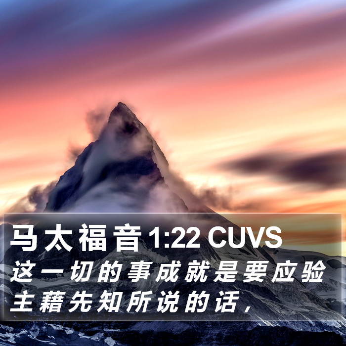 马 太 福 音 1:22 CUVS Bible Study