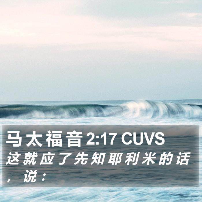 马 太 福 音 2:17 CUVS Bible Study