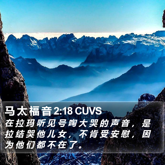 马 太 福 音 2:18 CUVS Bible Study