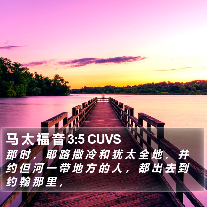 马 太 福 音 3:5 CUVS Bible Study