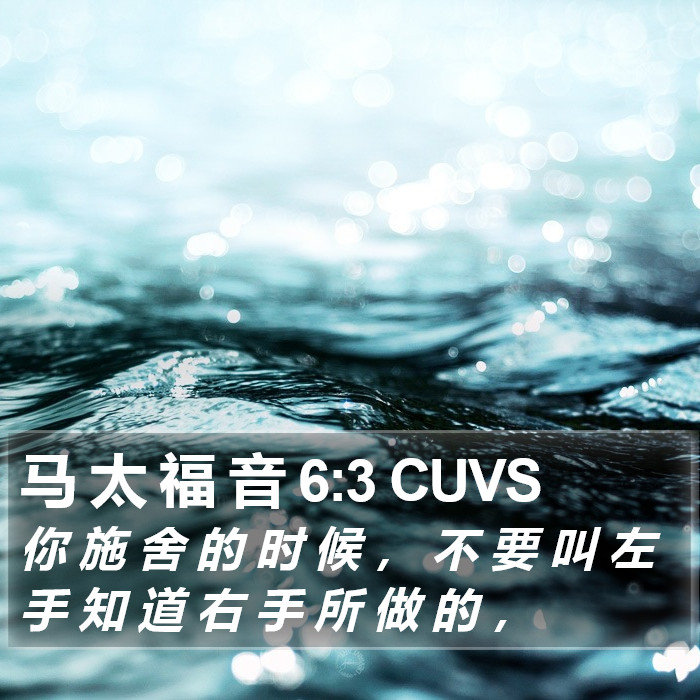 马 太 福 音 6:3 CUVS Bible Study