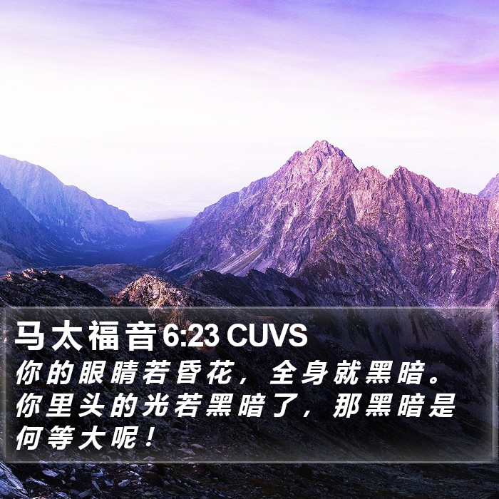 马 太 福 音 6:23 CUVS Bible Study