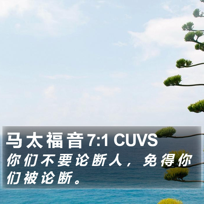 马 太 福 音 7:1 CUVS Bible Study
