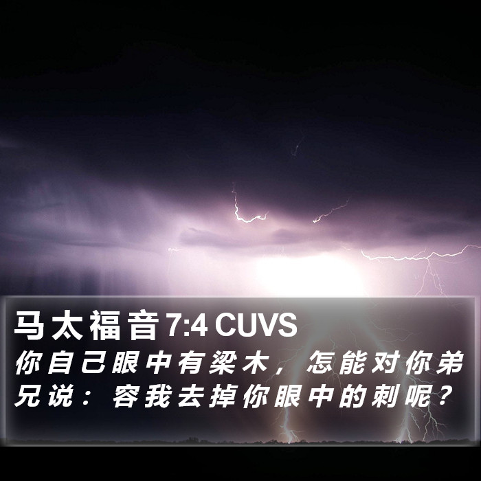 马 太 福 音 7:4 CUVS Bible Study