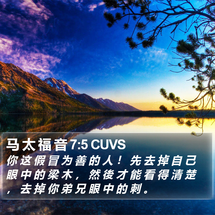 马 太 福 音 7:5 CUVS Bible Study