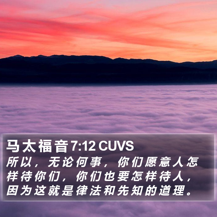 马 太 福 音 7:12 CUVS Bible Study