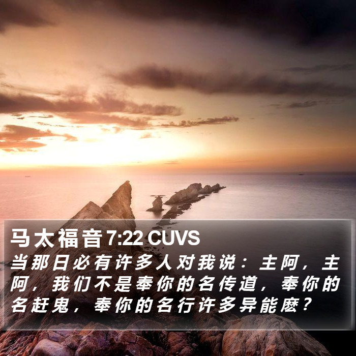 马 太 福 音 7:22 CUVS Bible Study