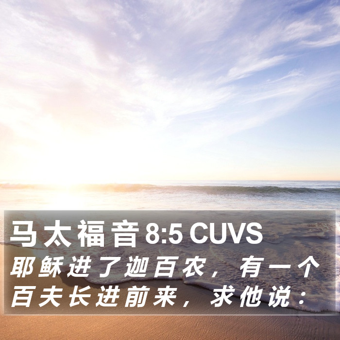 马 太 福 音 8:5 CUVS Bible Study