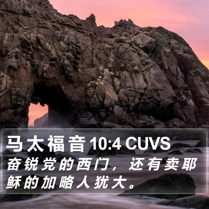 马 太 福 音 10:4 CUVS Bible Study