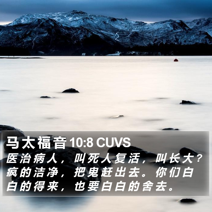 马 太 福 音 10:8 CUVS Bible Study