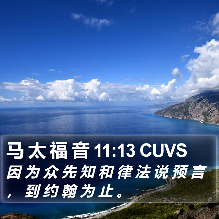 马 太 福 音 11:13 CUVS Bible Study