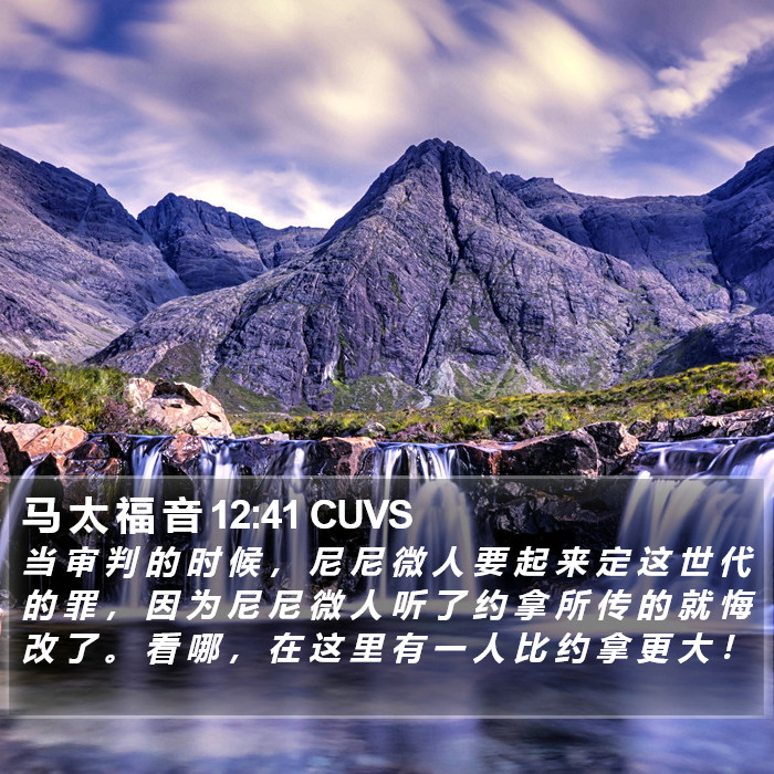 马 太 福 音 12:41 CUVS Bible Study