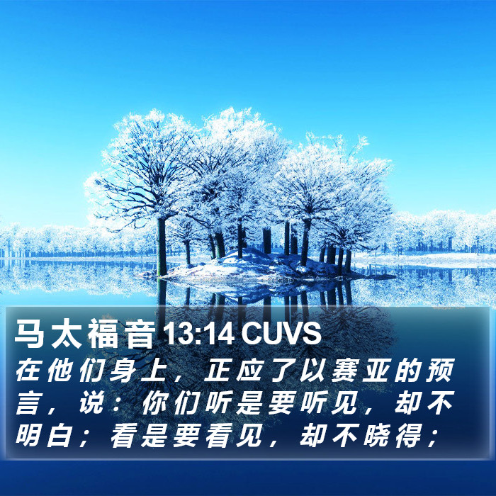 马 太 福 音 13:14 CUVS Bible Study