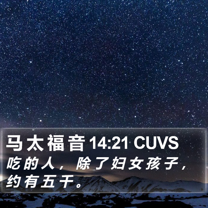 马 太 福 音 14:21 CUVS Bible Study