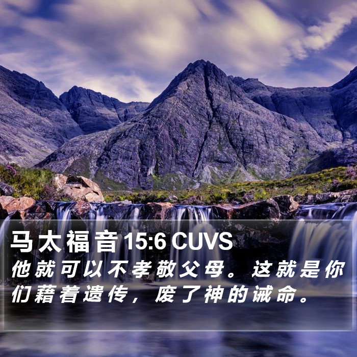 马 太 福 音 15:6 CUVS Bible Study