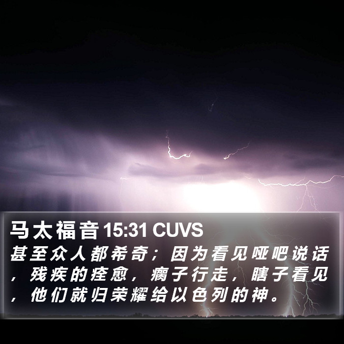 马 太 福 音 15:31 CUVS Bible Study