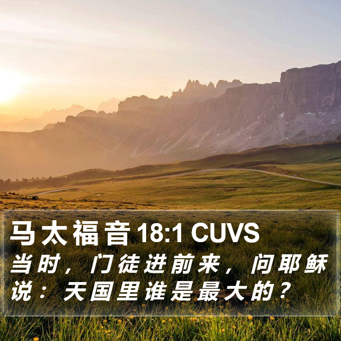 马 太 福 音 18:1 CUVS Bible Study