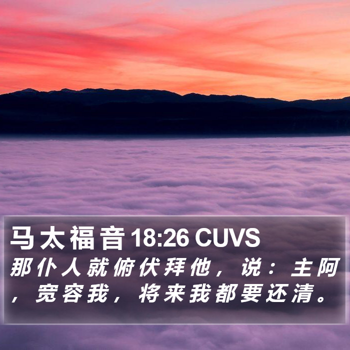 马 太 福 音 18:26 CUVS Bible Study