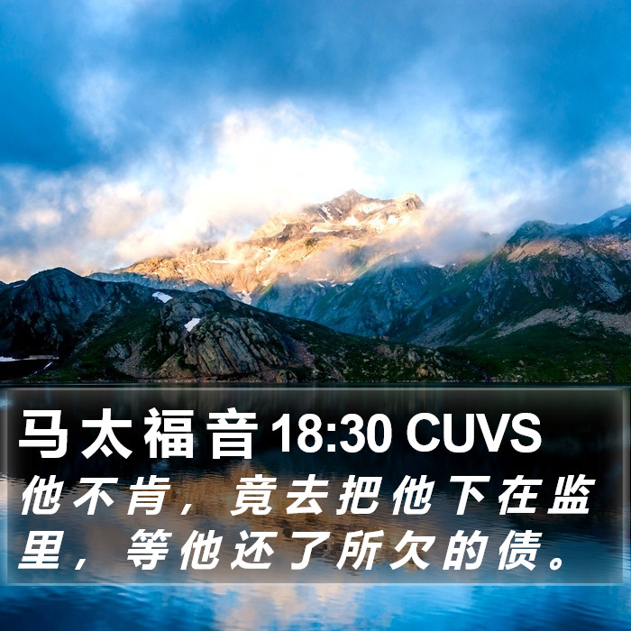 马 太 福 音 18:30 CUVS Bible Study