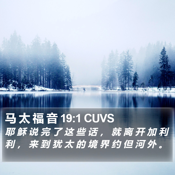 马 太 福 音 19:1 CUVS Bible Study