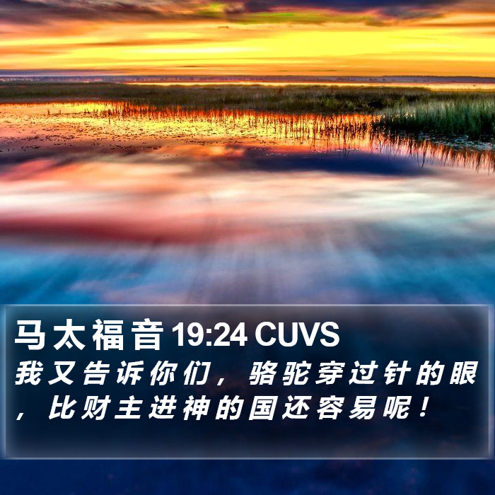 马 太 福 音 19:24 CUVS Bible Study