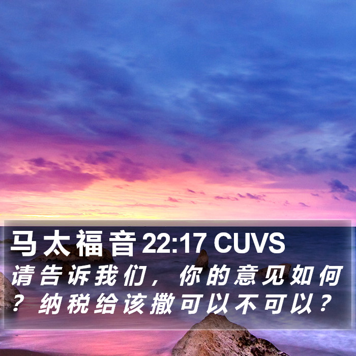 马 太 福 音 22:17 CUVS Bible Study