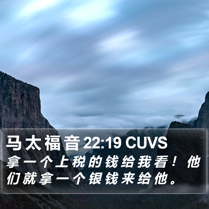 马 太 福 音 22:19 CUVS Bible Study