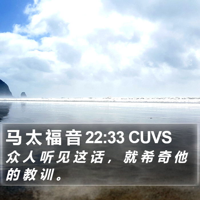 马 太 福 音 22:33 CUVS Bible Study