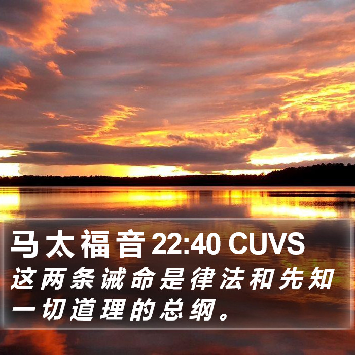 马 太 福 音 22:40 CUVS Bible Study