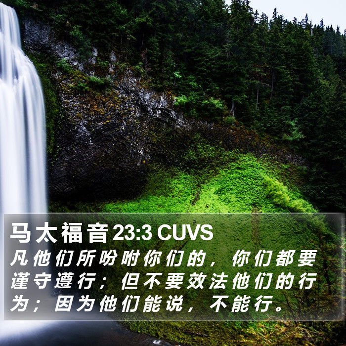 马 太 福 音 23:3 CUVS Bible Study