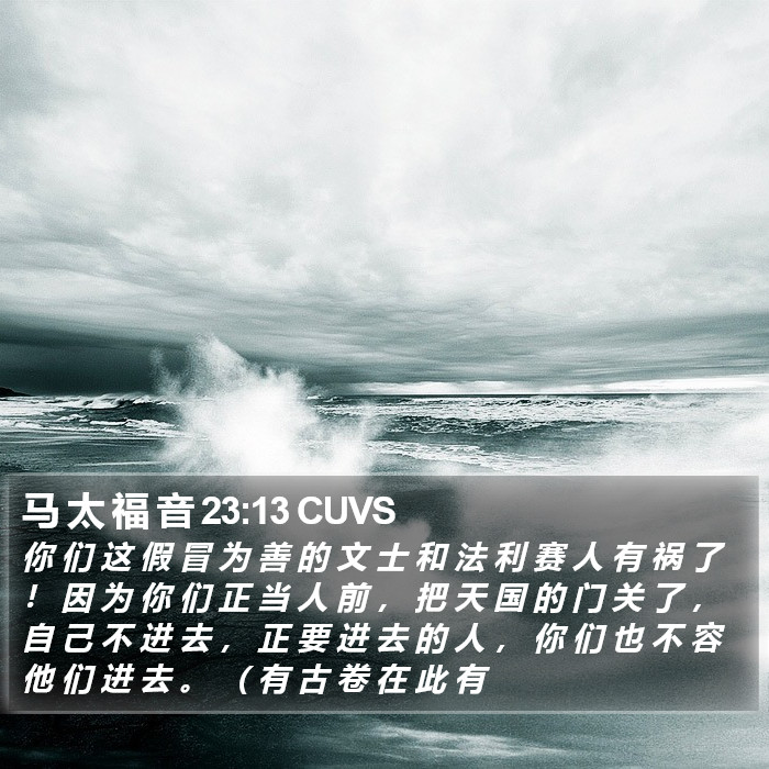 马 太 福 音 23:13 CUVS Bible Study