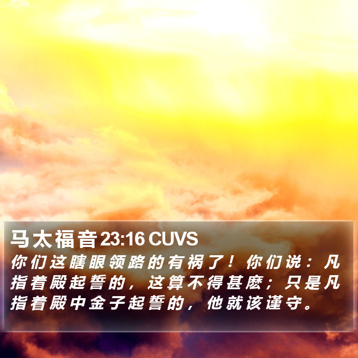马 太 福 音 23:16 CUVS Bible Study
