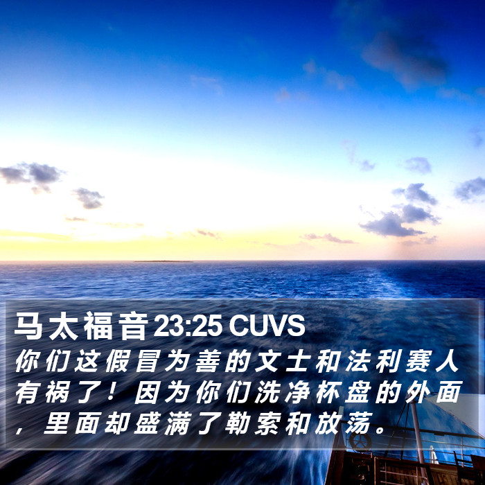 马 太 福 音 23:25 CUVS Bible Study