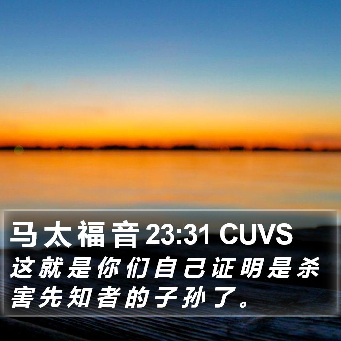 马 太 福 音 23:31 CUVS Bible Study