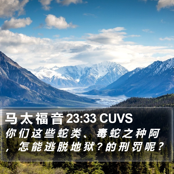 马 太 福 音 23:33 CUVS Bible Study