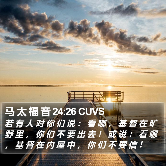 马 太 福 音 24:26 CUVS Bible Study