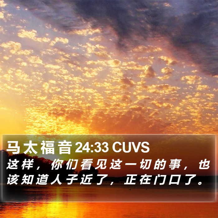 马 太 福 音 24:33 CUVS Bible Study