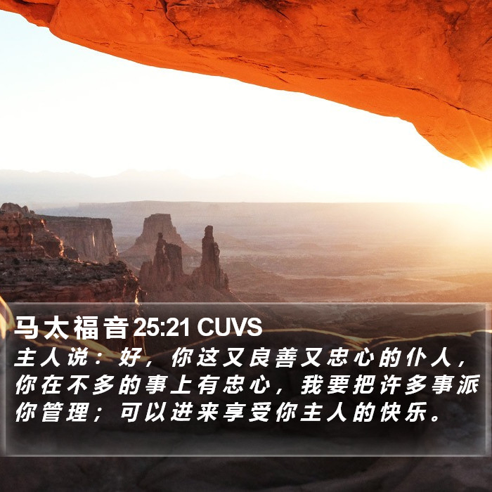 马 太 福 音 25:21 CUVS Bible Study