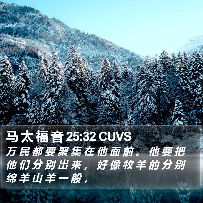 马 太 福 音 25:32 CUVS Bible Study