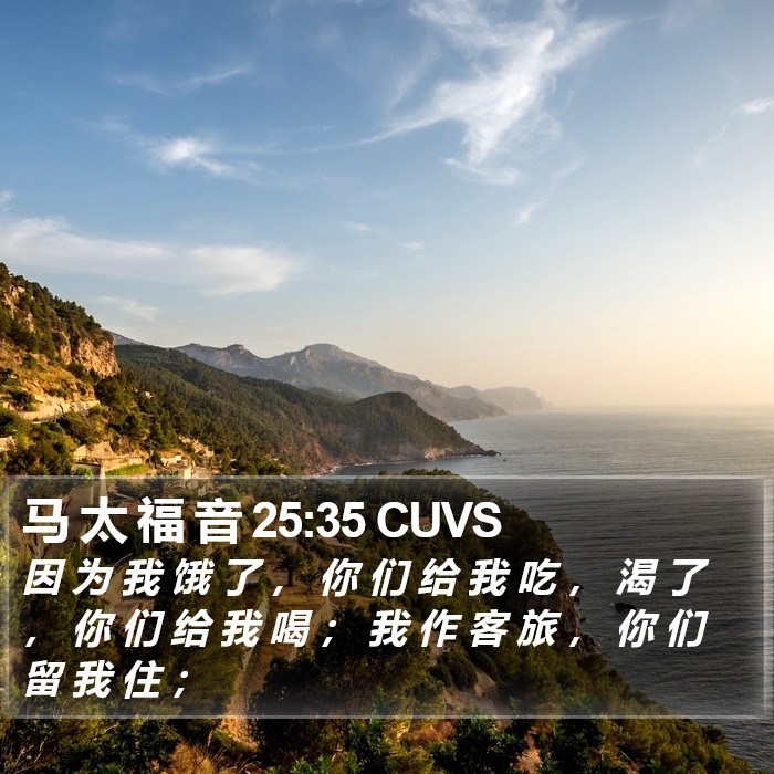 马 太 福 音 25:35 CUVS Bible Study