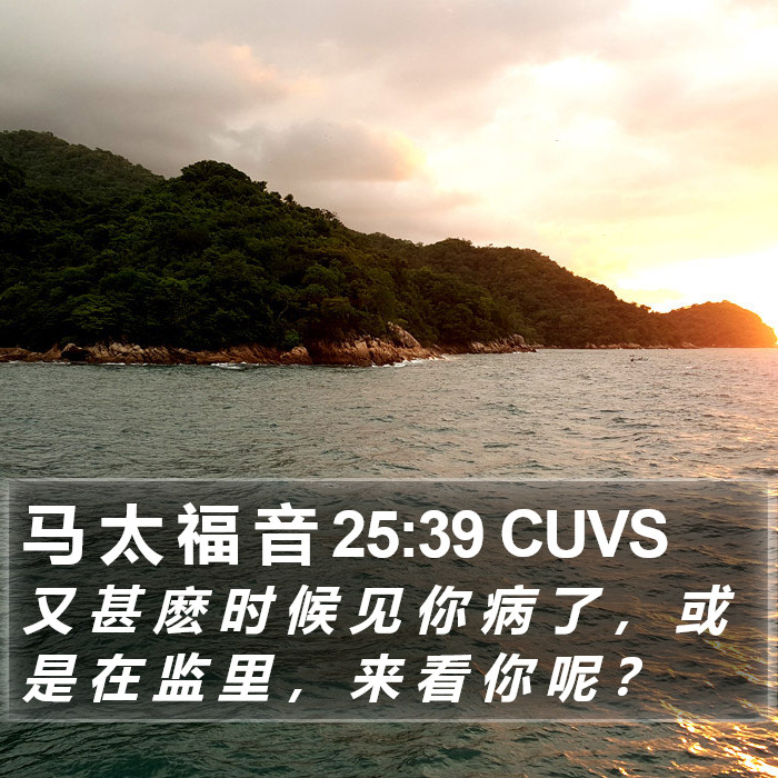 马 太 福 音 25:39 CUVS Bible Study