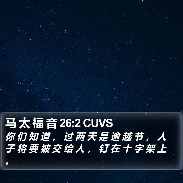 马 太 福 音 26:2 CUVS Bible Study