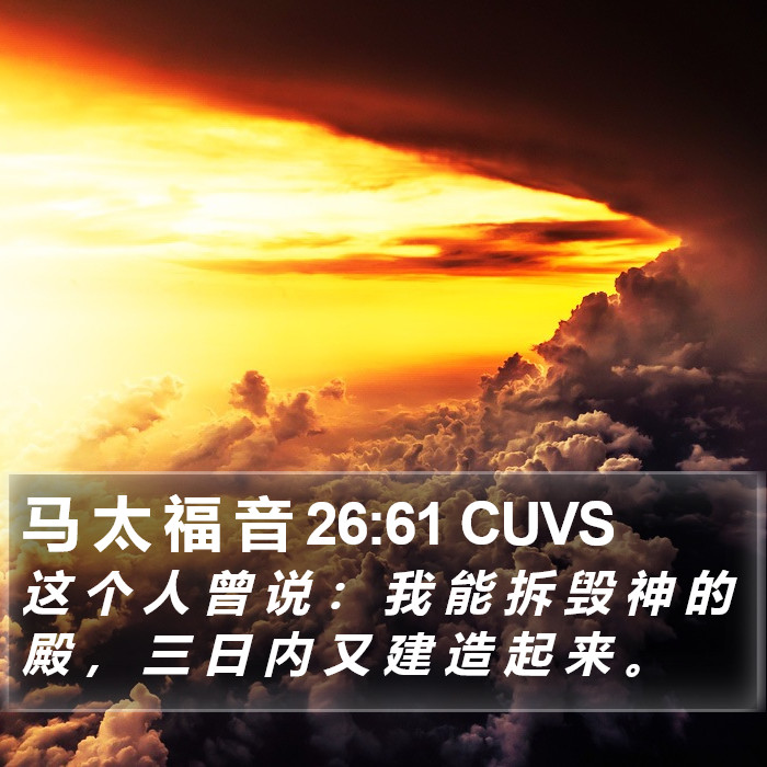 马 太 福 音 26:61 CUVS Bible Study