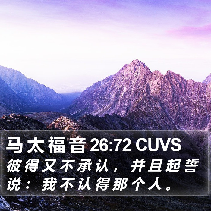 马 太 福 音 26:72 CUVS Bible Study